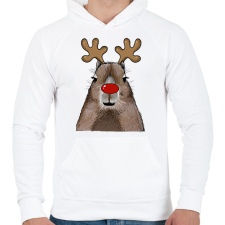PRINTFASHION Karácsonyi capybara - Férfi kapucnis pulóver - Fehér férfi pulóver, kardigán