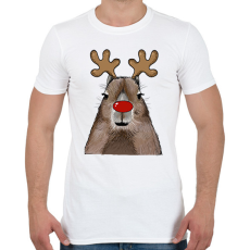 PRINTFASHION Karácsonyi capybara - Férfi póló - Fehér