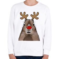 PRINTFASHION Karácsonyi capybara - Gyerek pulóver - Fehér gyerek pulóver, kardigán