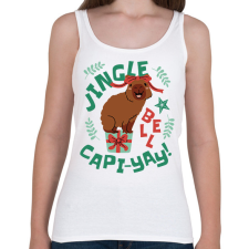 PRINTFASHION Karácsonyi capybara - Női atléta - Fehér női trikó