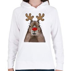 PRINTFASHION Karácsonyi capybara - Női kapucnis pulóver - Fehér