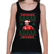 PRINTFASHION Karácsonyi Charles Leclerc - Női atléta - Fekete női trikó
