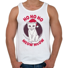 PRINTFASHION Karácsonyi Cica Ho Ho Ho - Férfi atléta - Fehér
