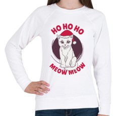 PRINTFASHION Karácsonyi Cica Ho Ho Ho - Női pulóver - Fehér