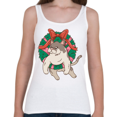 PRINTFASHION Karácsonyi cica - Női atléta - Fehér
