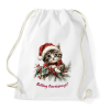 PRINTFASHION Karácsonyi cica sapiban - Sportzsák, Tornazsák - Fehér