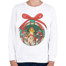 PRINTFASHION Karácsonyi cicák - Gyerek pulóver - Fehér