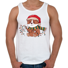 PRINTFASHION Karácsonyi corgi - Férfi atléta - Fehér atléta, trikó