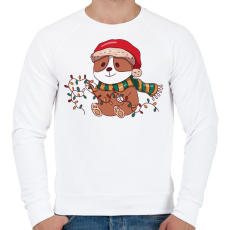 PRINTFASHION Karácsonyi corgi - Férfi pulóver - Fehér