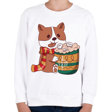 PRINTFASHION Karácsonyi corgi - Gyerek pulóver - Fehér gyerek pulóver, kardigán