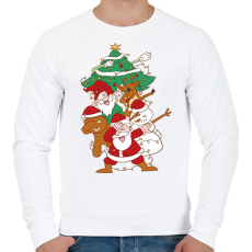 PRINTFASHION Karácsonyi csapat - Férfi pulóver - Fehér