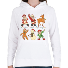 PRINTFASHION Karácsonyi csapat - Női kapucnis pulóver - Fehér női pulóver, kardigán