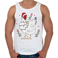 PRINTFASHION Karácsonyi csirke - Férfi atléta - Fehér