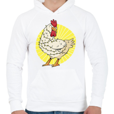 PRINTFASHION Karácsonyi csirke - Férfi kapucnis pulóver - Fehér férfi pulóver, kardigán