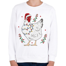 PRINTFASHION Karácsonyi csirke - Gyerek pulóver - Fehér gyerek pulóver, kardigán