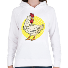 PRINTFASHION Karácsonyi csirke - Női kapucnis pulóver - Fehér
