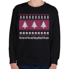 PRINTFASHION Karácsonyi csúnya minta - nem csak fa - Gyerek pulóver - Fekete gyerek pulóver, kardigán