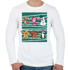 PRINTFASHION Karácsonyi dab - Férfi hosszú ujjú póló - Fehér férfi póló
