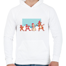 PRINTFASHION Karácsonyi dab - Férfi kapucnis pulóver - Fehér