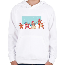 PRINTFASHION Karácsonyi dab - Gyerek kapucnis pulóver - Fehér gyerek pulóver, kardigán