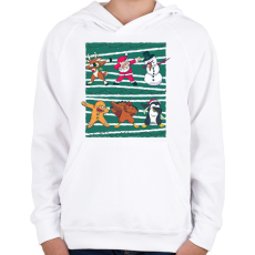 PRINTFASHION Karácsonyi dab - Gyerek kapucnis pulóver - Fehér