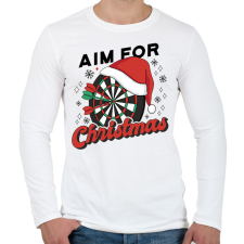 PRINTFASHION Karácsonyi darts - Férfi hosszú ujjú póló - Fehér férfi póló