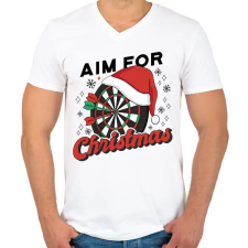 PRINTFASHION Karácsonyi darts - Férfi V-nyakú póló - Fehér férfi póló