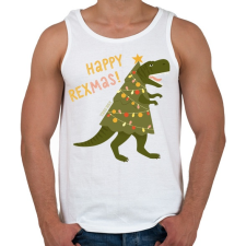 PRINTFASHION Karácsonyi dínó - Férfi atléta - Fehér atléta, trikó