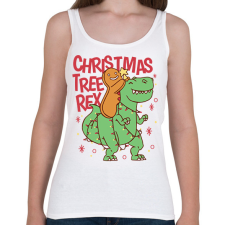 PRINTFASHION Karácsonyi dínó - Női atléta - Fehér női trikó