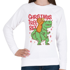 PRINTFASHION Karácsonyi dínó - Női pulóver - Fehér női pulóver, kardigán