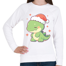 PRINTFASHION Karácsonyi dínó - Női pulóver - Fehér női pulóver, kardigán