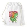 PRINTFASHION Karácsonyi dínó - Sportzsák, Tornazsák - Fehér
