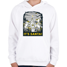 PRINTFASHION Karácsonyi dínók - Gyerek kapucnis pulóver - Fehér