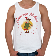 PRINTFASHION Karácsonyi - Elf dance - Férfi atléta - Fehér