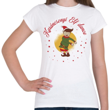 PRINTFASHION Karácsonyi - Elf dance - Női póló - Fehér női póló
