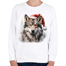 PRINTFASHION Karácsonyi farkas - Gyerek pulóver - Fehér