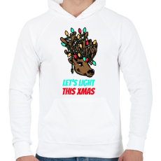 PRINTFASHION Karácsonyi fények - Férfi kapucnis pulóver - Fehér