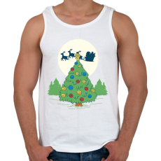 PRINTFASHION Karácsonyi fenyő - Férfi atléta - Fehér
