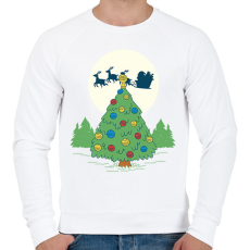 PRINTFASHION Karácsonyi fenyő - Férfi pulóver - Fehér