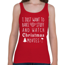 PRINTFASHION Karácsonyi filmek és sütés - Női atléta - Cseresznyepiros női trikó