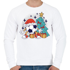 PRINTFASHION Karácsonyi foci - Férfi pulóver - Fehér férfi pulóver, kardigán