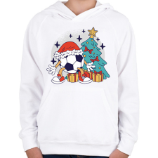 PRINTFASHION Karácsonyi foci - Gyerek kapucnis pulóver - Fehér gyerek pulóver, kardigán