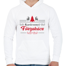 PRINTFASHION Karácsonyi főszakács - Férfi kapucnis pulóver - Fehér