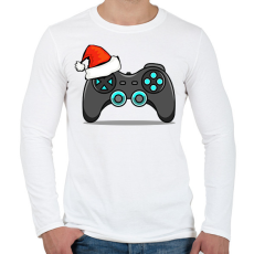 PRINTFASHION Karácsonyi gamer - Férfi hosszú ujjú póló - Fehér
