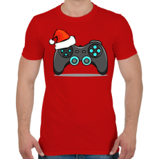 PRINTFASHION Karácsonyi gamer - Férfi póló - Piros