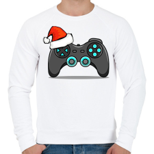 PRINTFASHION Karácsonyi gamer - Férfi pulóver - Fehér férfi pulóver, kardigán