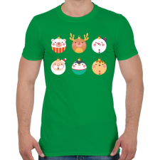 PRINTFASHION Karácsonyi gömbök - Férfi póló - Zöld férfi póló