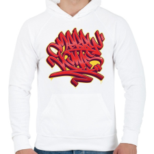 PRINTFASHION Karácsonyi graffiti - Férfi kapucnis pulóver - Fehér férfi pulóver, kardigán