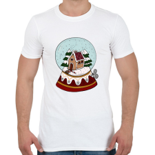 PRINTFASHION Karácsonyi hógömb - Férfi póló - Fehér férfi póló