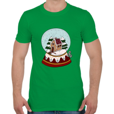 PRINTFASHION Karácsonyi hógömb - Férfi póló - Zöld